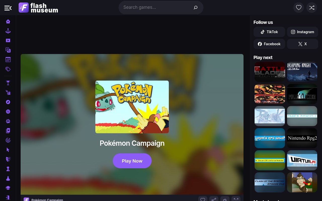 Tampilan situs Pokémon Campaign