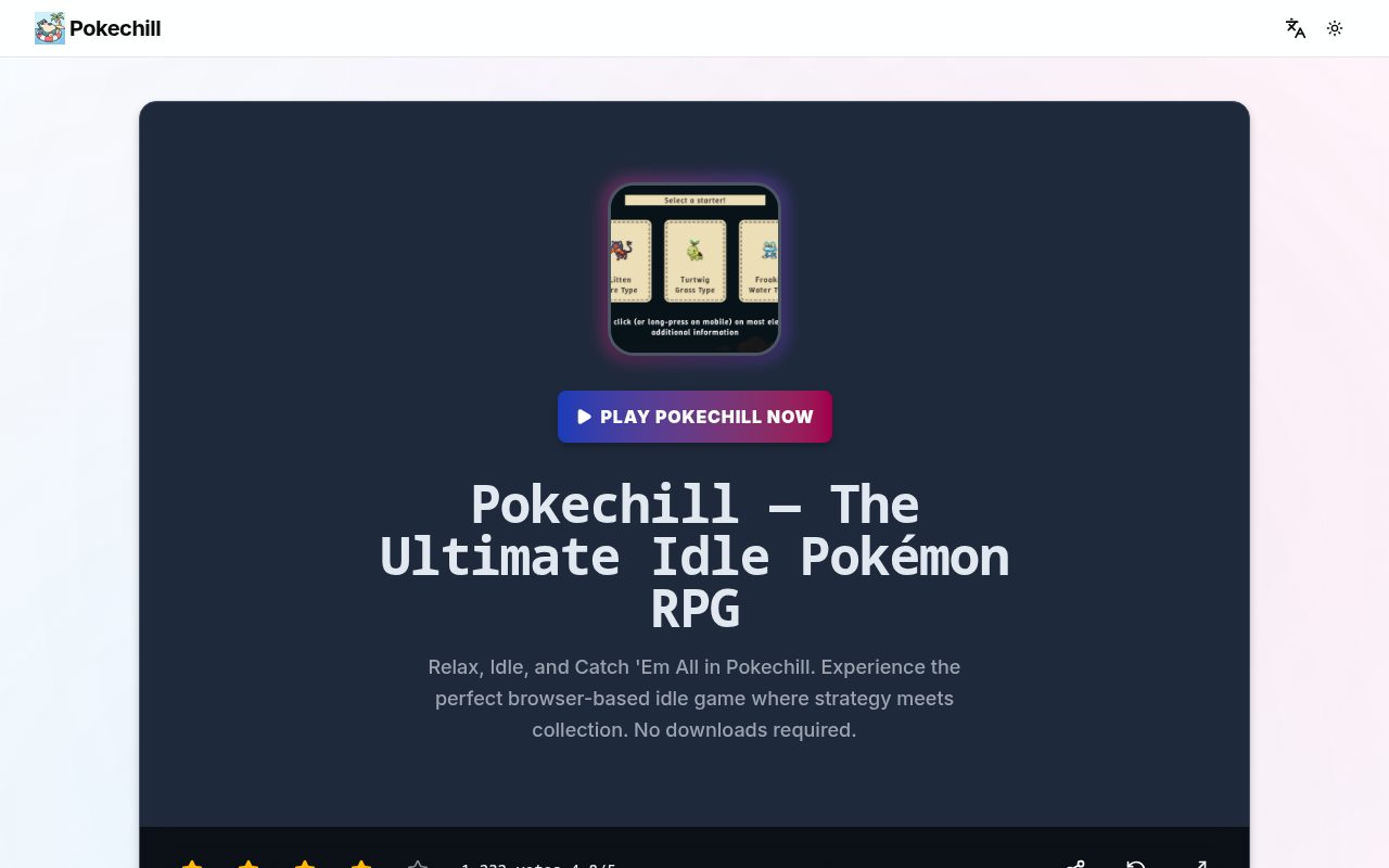 Tampilan situs Pokechill