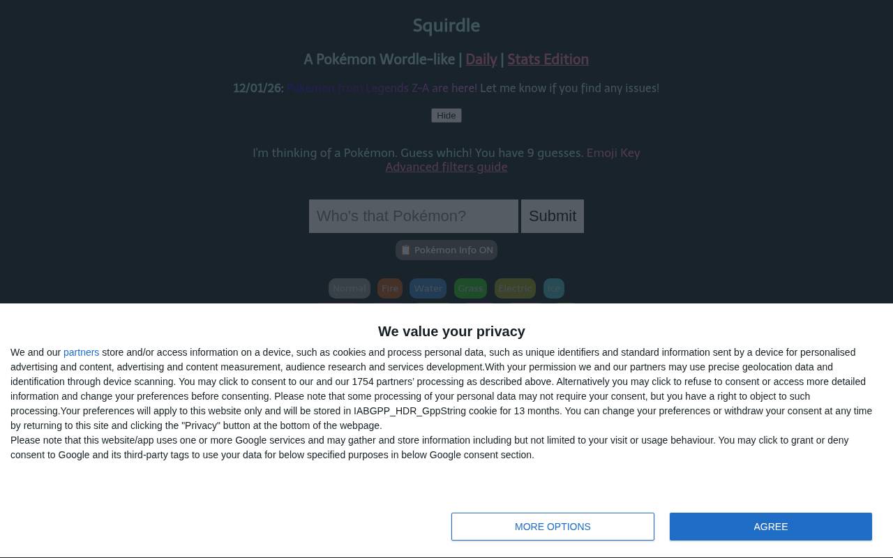 Tampilan situs Squirdle