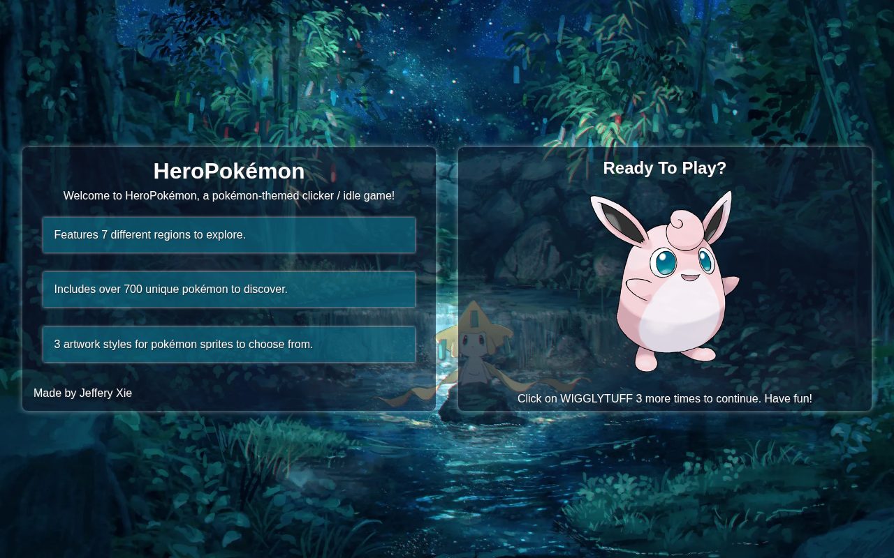 Tampilan situs HeroPokémon